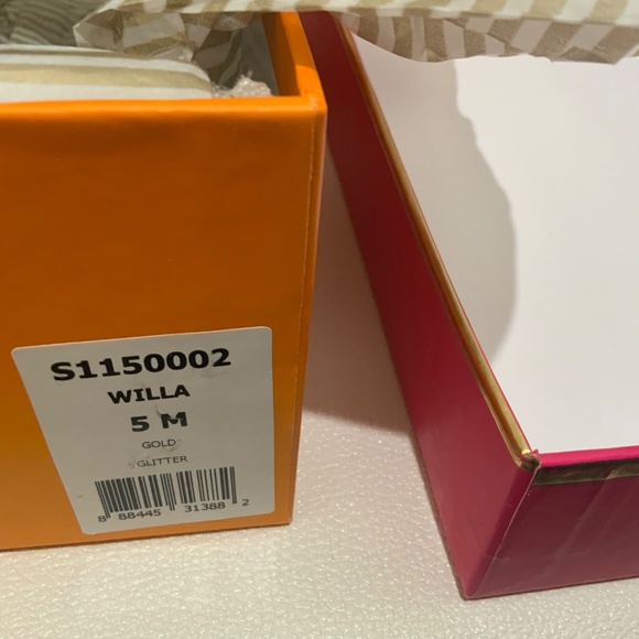 Kate Spade Willa Gold Glitter Ballet Flats Comfort Round‑Toe Designer Shoes 5 - Picture 12 of 13